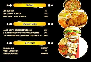 Snacksvilla menu 