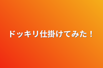 「ドッキリ仕掛けてみた！」のメインビジュアル