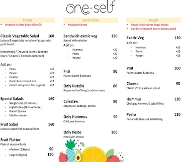 One Self menu 