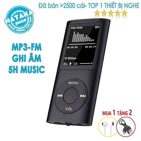 Máy Nghe Nhạc Mp3 Bts - Tặng Tai Nghe, Dây Sạc - Chức Năng Fm, Ghi Âm, Xem Ảnh, Đọc Sách