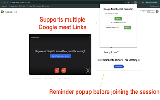 Google Meet Record Reminder