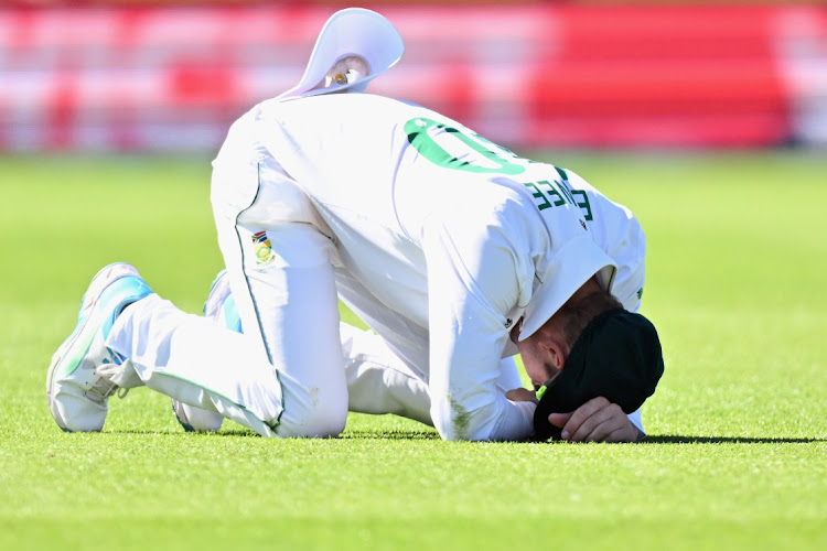 Debutant Sarel Erwee cuts a frustrated figure during the match.