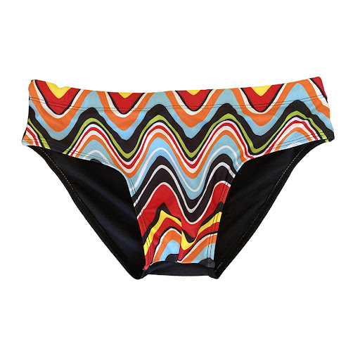 Title 6, Mens Low Waist Triangle Print Swimming Trunks
