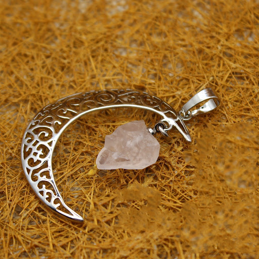 Title 4, Moon Hollow Pendant Black Tourmaline Rough Ston...