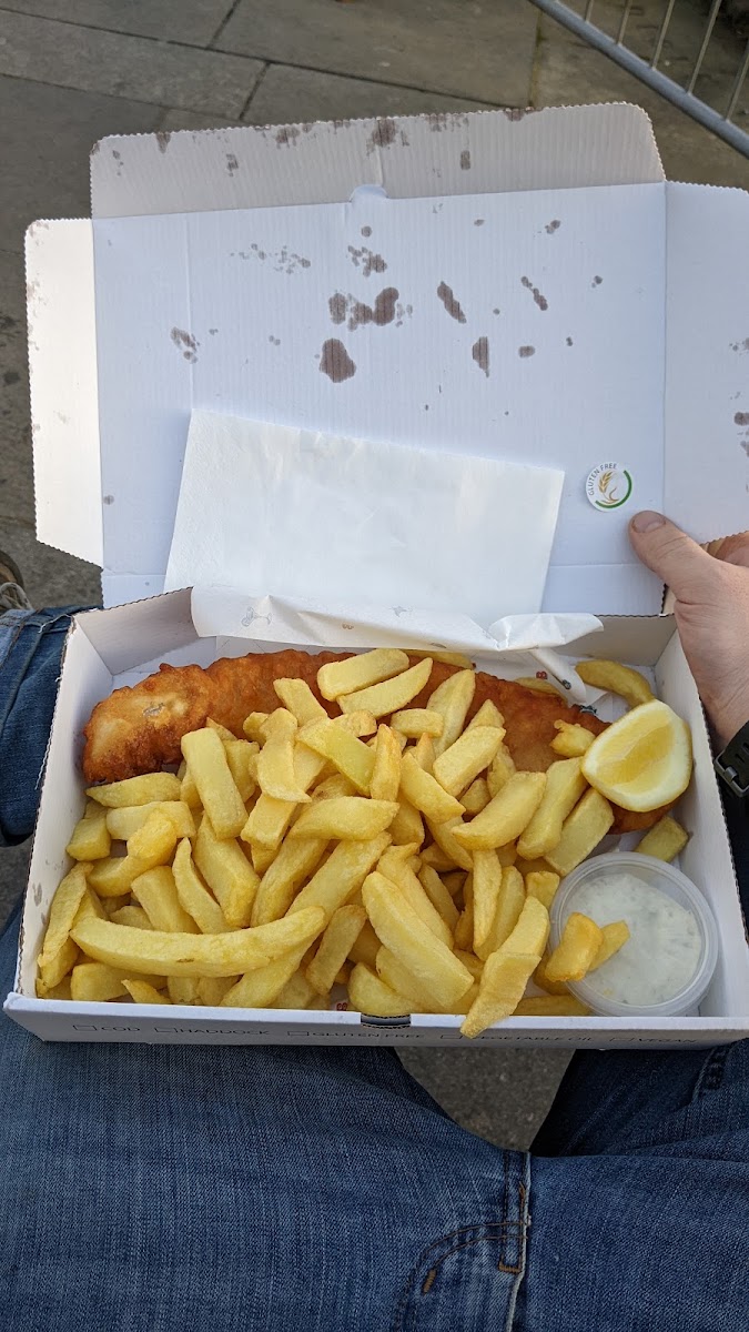 GF Battered Haddock Dinner