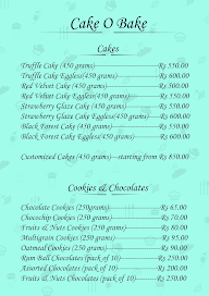 Cake-O-Bake menu 1