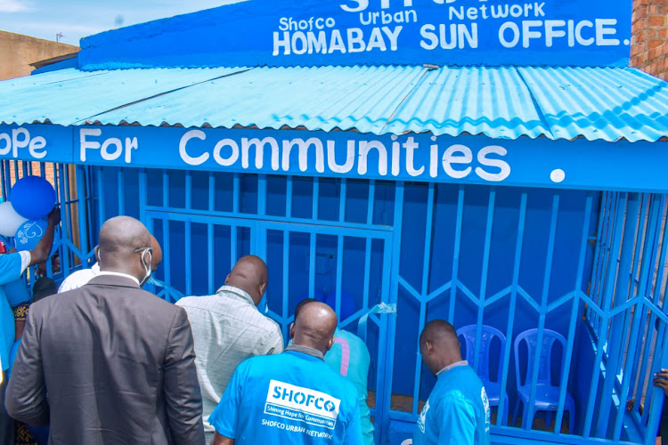 Shofco CEO Kennedy Odede launching a new office in Homa Bay.