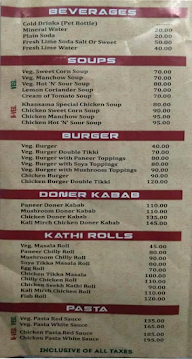 Shahi Khansama menu 1