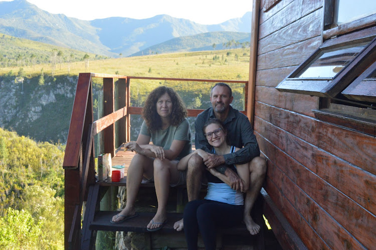 Soil scientist Adriaan Dreyer, his wife Sandra and their daughter Ingrid from North West were part of the group on our hike. They are pictured here at the Bloukrans Hut