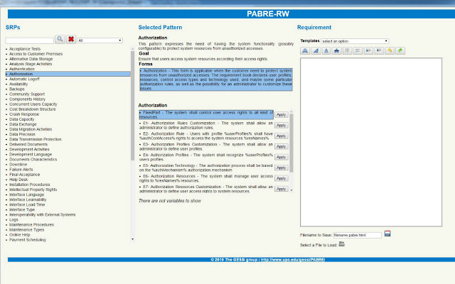 PABRE Requirements Specification Editor chrome extension