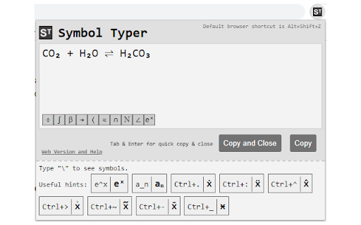 Symbol Typer - Write Math and Symbols Easily