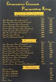 Chandini Chowk Parantha King menu 1