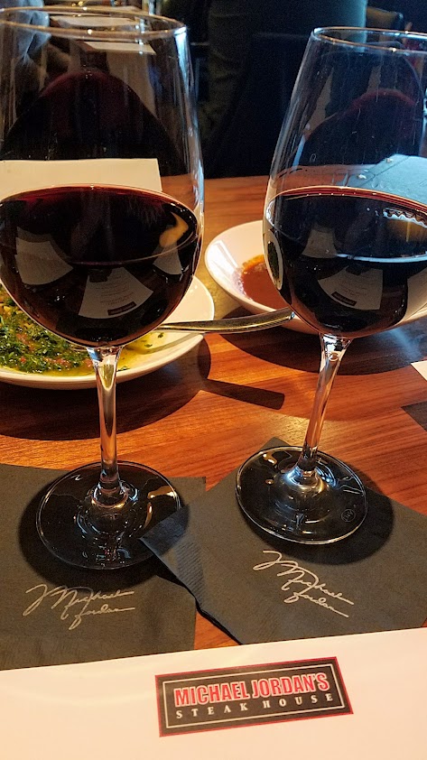 Excellent wine choices available at the Michael Jordan's Steakhouse Ilani Casino and Resort 