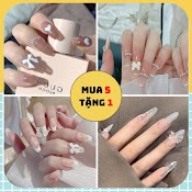 Móng Tay Giả Đính Đá Nhọn Móng Giả Kèm Keo Nailbox Đính Nơ Cá Tính Anabeauty