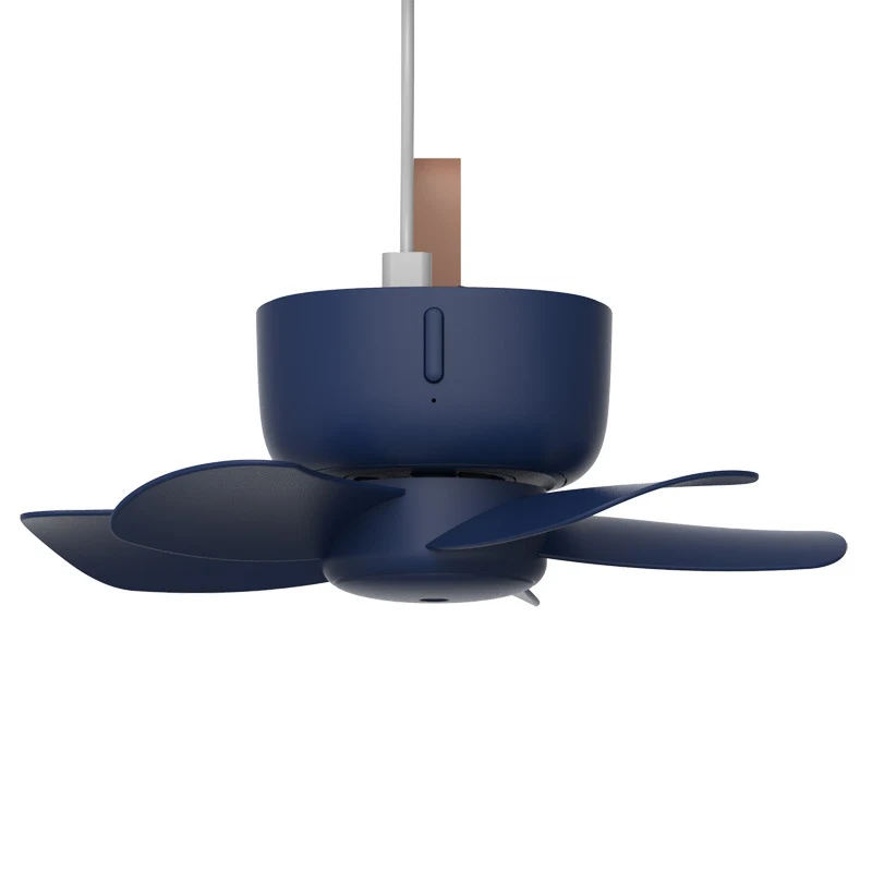 Ventilateur de plafond USB avec télécommande et minuterie 4 vitesses. Rafraîchisseur d'air pour lit, camping, tente, intérieur et extérieur.