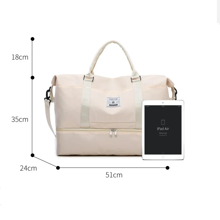 Grand sac de voyage pliable multifonctionnel en tissu Oxford portable. Idéal pour voyager léger avec beaucoup d'espace.