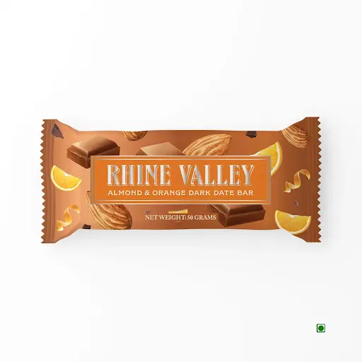 Rhine Valley Almond & Orange Dark Chocolate Date Bar [50 Grams]