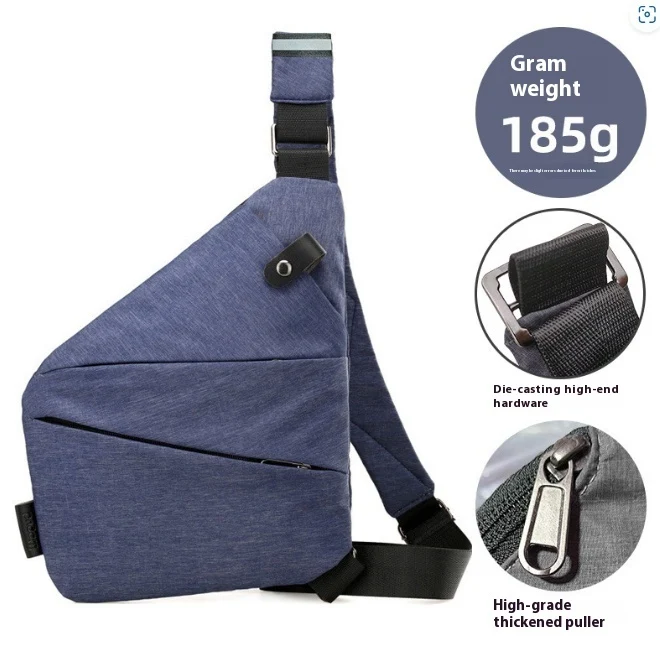 Bolso bandolera grande y ligero para hombre, nylon simple, gran capacidad, perfecto para uso diario y viajes ligeros.