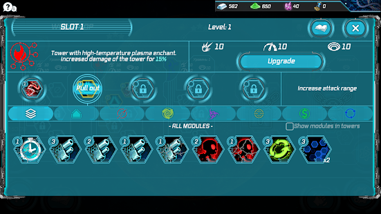 Sci Fi Tower Defense. Module TD 2 v 108 hack mod apk (Gold / Crystals)