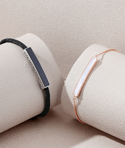 Title 10, Sterling Silver Couple Bracelet Korean Weaving ...
