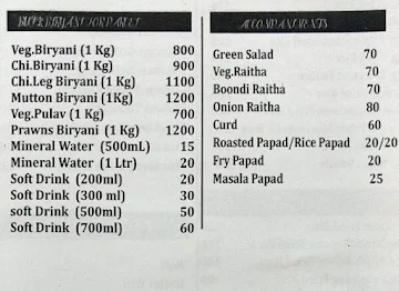 Mamta Bar & Restaurant menu 