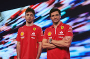 Charles Leclerc (left) will again partner Spaniard Carlos Sainz, who is in his final year at Maranello before making way for Mercedes' seven-time world champion Lewis Hamilton in 2025.