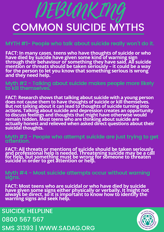 Some of the myths related to suicide.