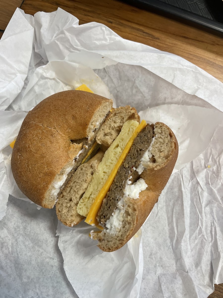 Sausage, Egg, and Cheese bagel