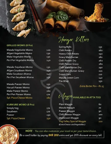 Veg Valley menu 