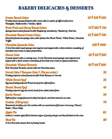 East West Corridor menu 