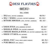 Desi Flavours menu 1