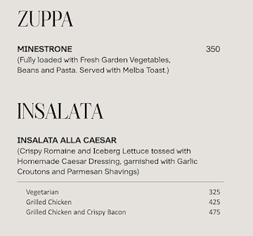 Caffe Allora menu 