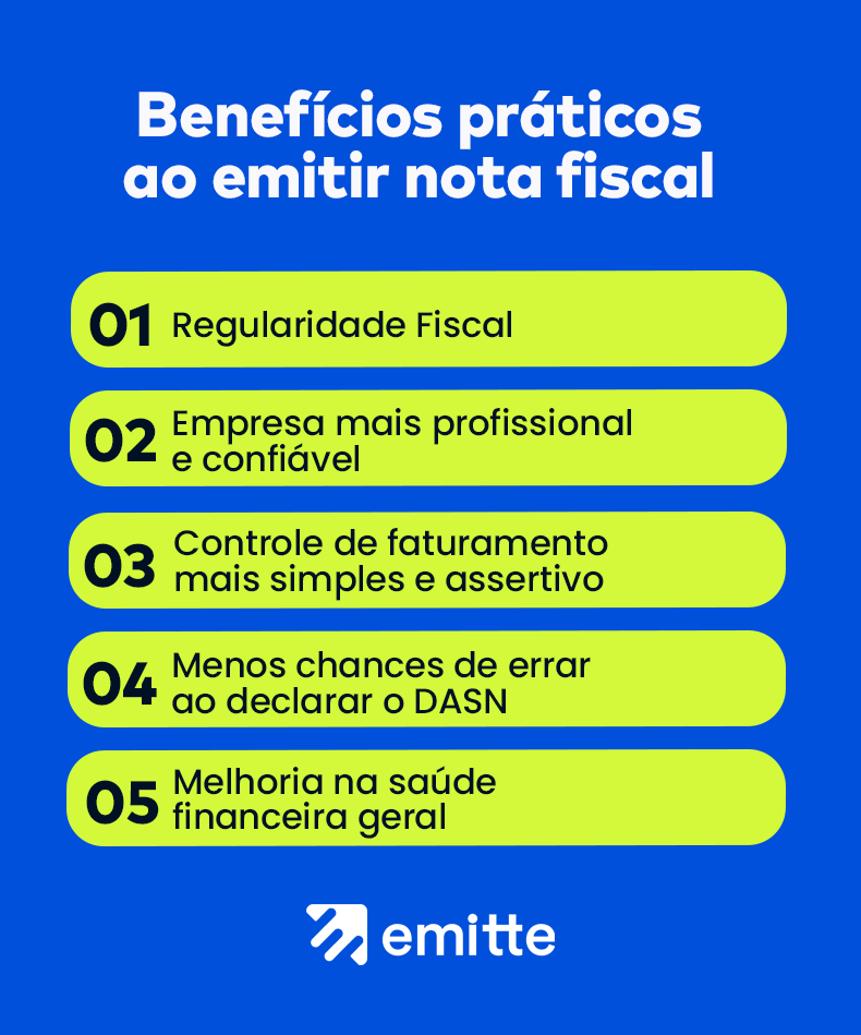 Benefícios emitir nota fiscal