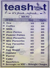 Tyagi Dhaba menu 1