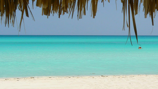 An idyllic beach scene in Cuba. 