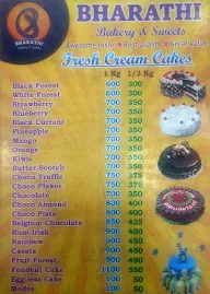 BHARATHI BAKERY AND SWEETS menu 2