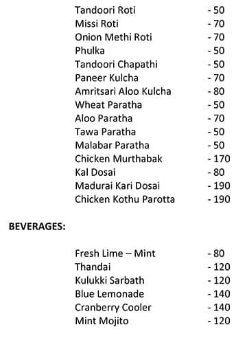 Pascah Multicuisine Restaurant menu 