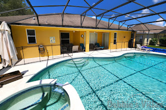 Peaceful south-facing pool deck at this Watersong vacation villa