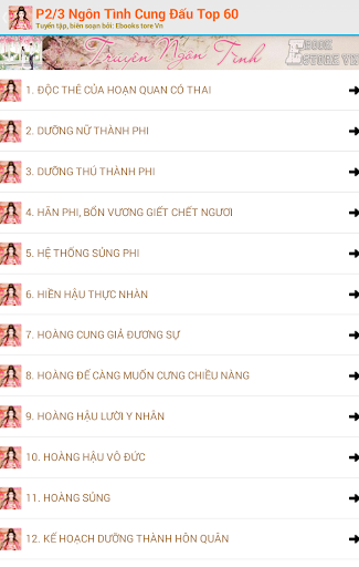 Top 60 Truyện Ngôn Tình Cung Đấu Phần 2/3