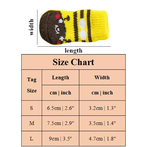 4Pcs Winter Anti-Slip Pet Dog Socks Knit Warm Socks for Cats Dogs Chihuahua Thick Paw Protector Dog Socks Booties Access