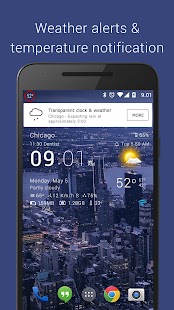 Transparent clock & weather