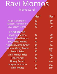 Ravi Momos menu 1