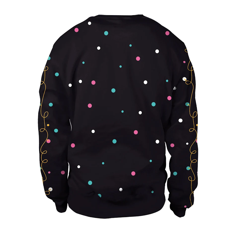 Sudadera con cuello redondo y estampado de alpaca navideña digital