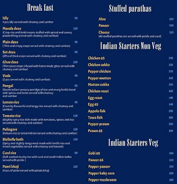 The Classic Cozinha menu 