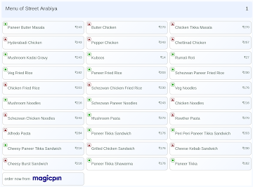 Street Arabiya menu 