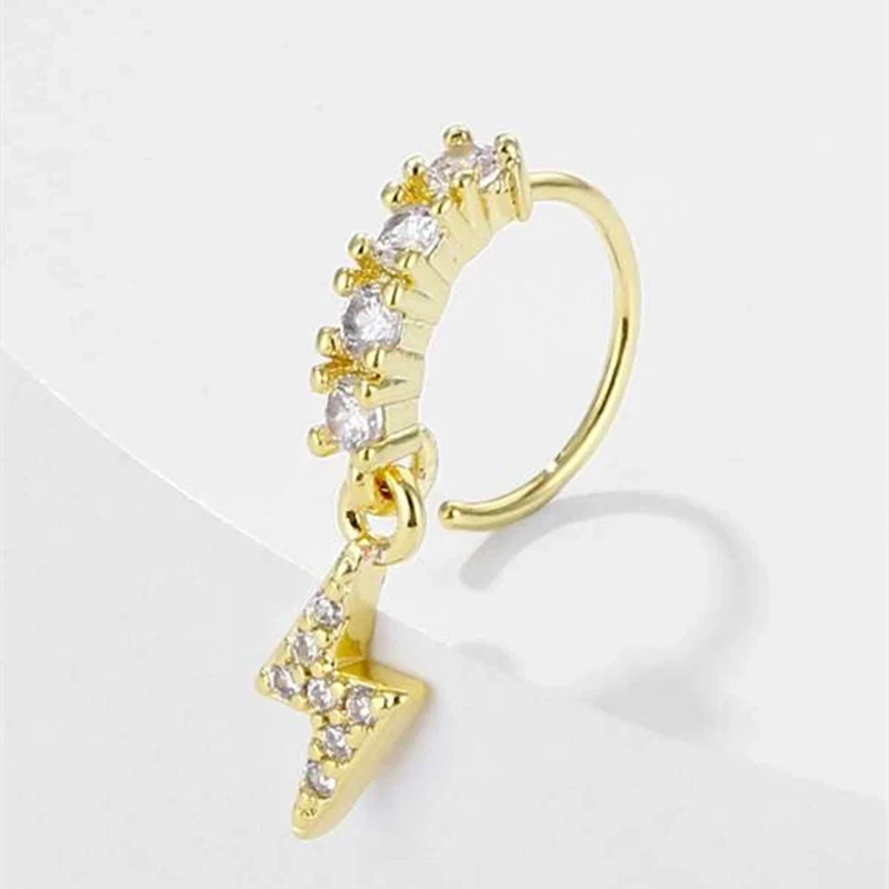 Anneau de nez pendentif zircone cubique creux Bijou piercing de nez Élégant et léger Confortable et stylé pour un look sophistiqué au quotidien
