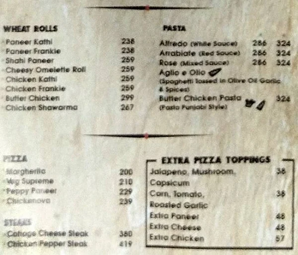 Brown Sugar menu 