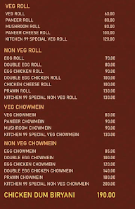 Kitchen 99 menu 1