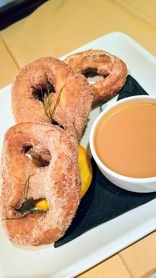 A Nice Dinner at Ringside Fish House with a dessert of fresh Warm Cinnamon Sugar Doughnuts with Dulce De Leche Fondue