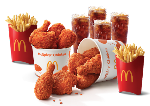 10 Pcs McSpicy Fried Chicken Bucket + 2 Fries (L) + 4 Coke